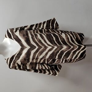 Chico's Brown & Cream Animal-Print V-Neck Tunic